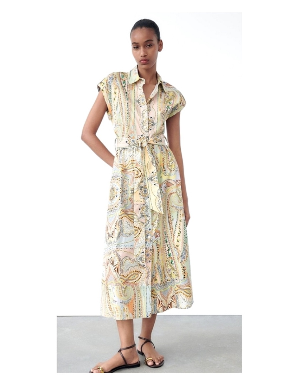Zara Cotton Midi Shirt Dress